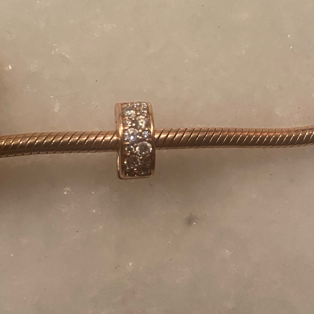 Pandora Sparkling Row Spacer Charm! Rose Gold